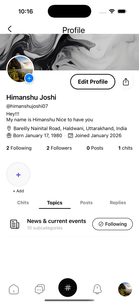 ChitChat app screenshot 1 — Real-time Messaging built in React Native by Himanshu Joshi