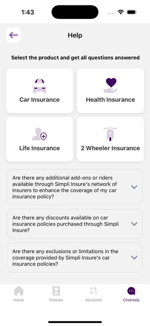 SimpliInsure app screenshot 6 — Insurance Made Simple built in React Native by Himanshu Joshi