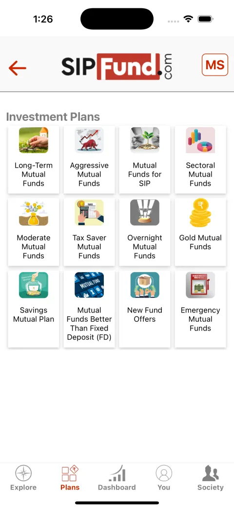 SipFund app screenshot 8 — Mutual Fund & SIP Investment built in React Native by Himanshu Joshi